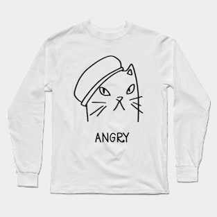 Angry Cat...Funny moody cat design Long Sleeve T-Shirt